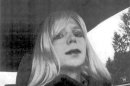 Bradley Manning in wig and make-up