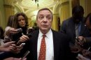 Senate Majority Whip Dick Durbin (D-NV) speaks to reporters about an agreement on the payroll tax holiday on Capitol Hill