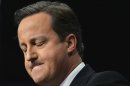 Britain's Prime Minister David Cameron delivers his keynote speech at the Conservative Party conference in Birmingham