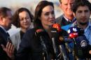 US actress and UNHCR ambassador Angelina Jolie during a visit to a camp for displaced Iraqis in Khanke, a few kilometres from the Turkish border in Iraq's Dohuk province, on January 25, 2015