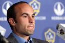 Los Angeles Galaxy forward Landon Donovan, widely considered as America's best ever footballer, announces will retire at the end of the MLS season, at a news conference at StubHub Center in Carson, Calif., Thursday, Aug. 7, 2014. The 32-year-old is the top goal scorer in MLS history and a five-time league champion. (AP Photo/Nick Ut)