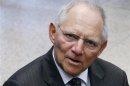 Germany's Finance Minister Schaeuble arrives at a euro zone finance ministers meeting in Brussels