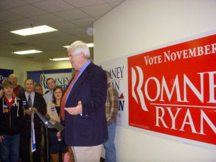 Newt Gingrich visits Republican volunteers in Lynchburg, Va. (Janet Butler)