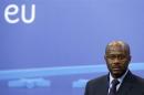 Mali's PM Oumar Tatam Ly speaks during a joint news conference with EU Council President Van Rompuy in Brussels