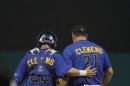 Roger Clemens and son Koby make a joint pitcher-catcher appearance for the Sugar Land Skeeters against the Long Island Ducks.