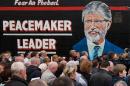 A mural showing Sinn Fein President Gerry Adams is pictured on the Falls Road in Belfast, Northern Ireland on May 3, 2014