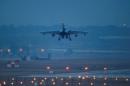 A German air force Tornado jet lands at an airbase in Incirlik