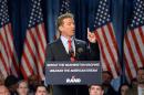 US Senator Rand Paul speaks to supporters during the kickoff of the National Stand with Rand tour on April 7, 2015 in Louisville, Kentucky