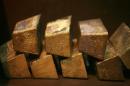 Gold bars are displayed at South Africa's Rand Refinery in Germiston