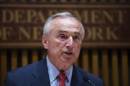 New York City police commissioner William Bratton addresses a news conference at police headquarters in New York