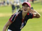 Michelle Wie hamming it up at Solheim Cup