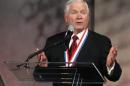 Former U.S. Defense Secretary Gates speaks after being awarded the Liberty Medal in Philadelphia