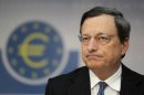 ECB President Mario Draghi speaks during the monthly news conference in Frankfurt