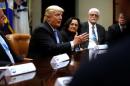 Trump holds a roundtable meeting with labor leaders at the White House in Washington