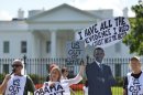 Demonstrators protest at the White House in Washington on September 2, 2013, against a possible US attack on Syria