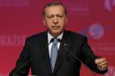 Turkey's President Tayyip Erdogan makes a speech during a graduation ceremony in Ankara
