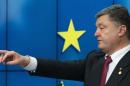 Ukraine's President Poroshenko attends news conference at EU Council in Brussels