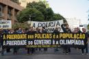 Civil police officers threatening to go on strike demonstrate against the government for arrears in their salary payments, in Rio de Janeiro, Brazil, June 27, 2016