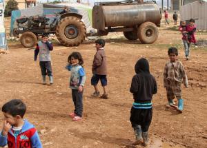 Syrian children play at a refugee camp on the outskirts&nbsp;&hellip;