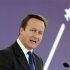 Britain's Prime Minister David Cameron speaks at the Farnborough Airshow 2012 in southern England