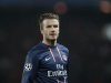 Paris St Germain's Beckham reacts during their Champions League quarter-final first leg soccer match against Barcelona at the Parc des Princes Stadium in Paris