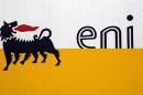 The logo of oil company Eni is pictured at San Donato Milanese near Milan