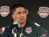 File photo of Notre Dame Fighting Irish linebacker Te'o speaking during media day for the 2013 BCS National Championship NCAA football game in Miami