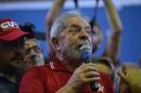 Brazilian former president Luiz Inacio Lula da Silva attends a meeting organized by unionists and members of the Workers Party (PT) in Sao Paulo downtown Brazil on March 4, 2016
