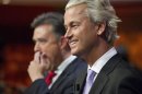 Dutch Freedom Party leader Wilders and Socialist Party leader Roemer are seen during a political debate in Hilversum