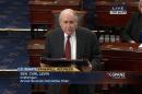 This frame grab from video provided by C-SPAN2 shows Sen. Carl Levin, D-Mich. giving his farewell address on the floor of the Senate on Capitol Hill in Washington, Friday, Dec. 12, 2014. (AP Photo/C-SPAN2)