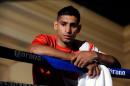 Boxer Amir Khan attends a public workout session at the Mandalay Bay Resort & Casino on July 11, 2012 in Las Vegas, Nevada