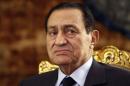 Egypt's President Hosni Mubarak attends a meeting with South Africa's President Jacob Zuma at the presidential palace in Cairo