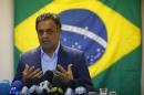 Brazil's Social Democratic Party presidential candidate Neves attends a news conference in Rio de Janeiro