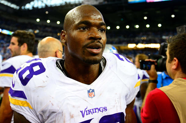 Adrian Peterson explains why he is playing two days after death of 2-year-old son USATSI_7423714
