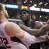 Los Angeles Clippers' Blake Griffin and Memphis Grizzlies' Zach Randolph are separated during the first half of a NBA first-round playoff basketball game in Los Angeles, Monday, May 7, 2012. (AP Photo/Chris Carlson)