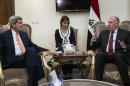Iraqi Speaker of Parliament Osama al-Nujaifi (R) meets with US Secretary of State John Kerry in Baghdad June 23, 2014