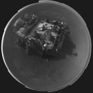 In this image released by NASA on Wednesday, Aug. 8, 2012, a self portrait of NASA's Curiosity rover was taken by its Navigation cameras, located on the now-upright mast. The camera snapped pictures 360-degrees around the rover. (AP Photo/NASA)