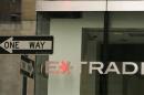Sign is seen outside the E*Trade offices in New York