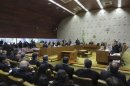 A general view shows a session of the "mensalao" trial at the Supreme Court in Brasilia