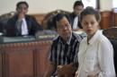 U.S. citizen Heather Mack listens while sitting in a court in Denpasar, on the Indonesian resort island of Bali