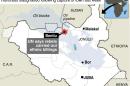 Map locating Bentiu in South Sudan