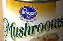 A can of Kroger brand mushrooms is displayed in Golden