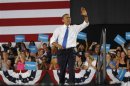 U.S. President Barack Obama participates in an election campaign rally in Virginia Beach