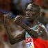 Ezekiel Kemboi of Kenya celebrates winning the men's 3000 metres steeplechase final at the IAAF World Athletics Championships in Daegu