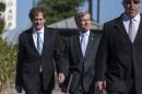 Former Virginia Governor Robert McDonnell arrives with his legal team for his trial in Richmond