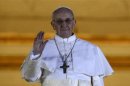 Newly elected Pope Francis, Cardinal Jorge Mario Bergoglio of Argentina appears on the balcony of St. Peter's Basilica at the Vatican