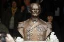 A statue-bust of Hungary's wartime leader Miklos Horthy is seen after it was unveiled in Budapest on November 3, 2013