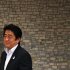 Japan's Prime Minister Shinzo Abe arrives at a seminar in Tokyo