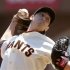 San Francisco Giants starting pitcher Lincecum throws a pitch against the Washington Nationals during the second inning of the MLB baseball game in San Francisco