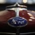 A logo of a Ford car is pictured during a press presentation prior to the Essen Motor Show in Essen